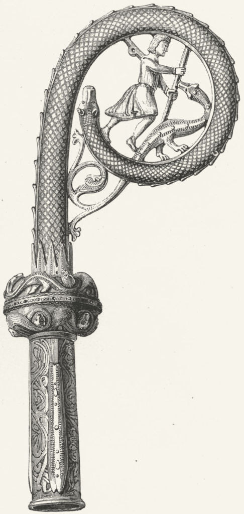 DUBLIN. Crozier found, Tomb Cormac's Chapel, Cashel 1888 old antique print